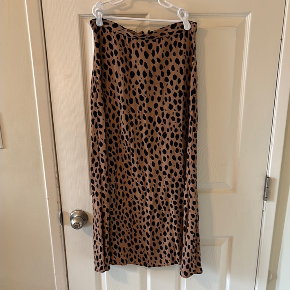 Reformation Leopard Midi Skirt